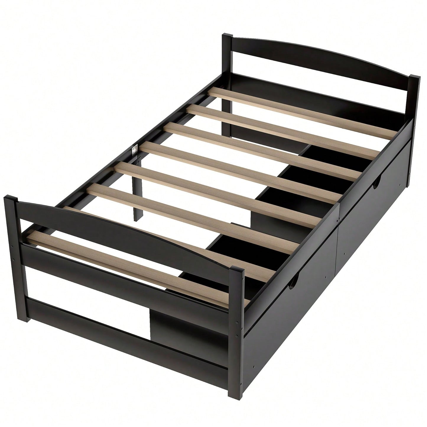 Twin Size Platform Bed, With Two Drawers
