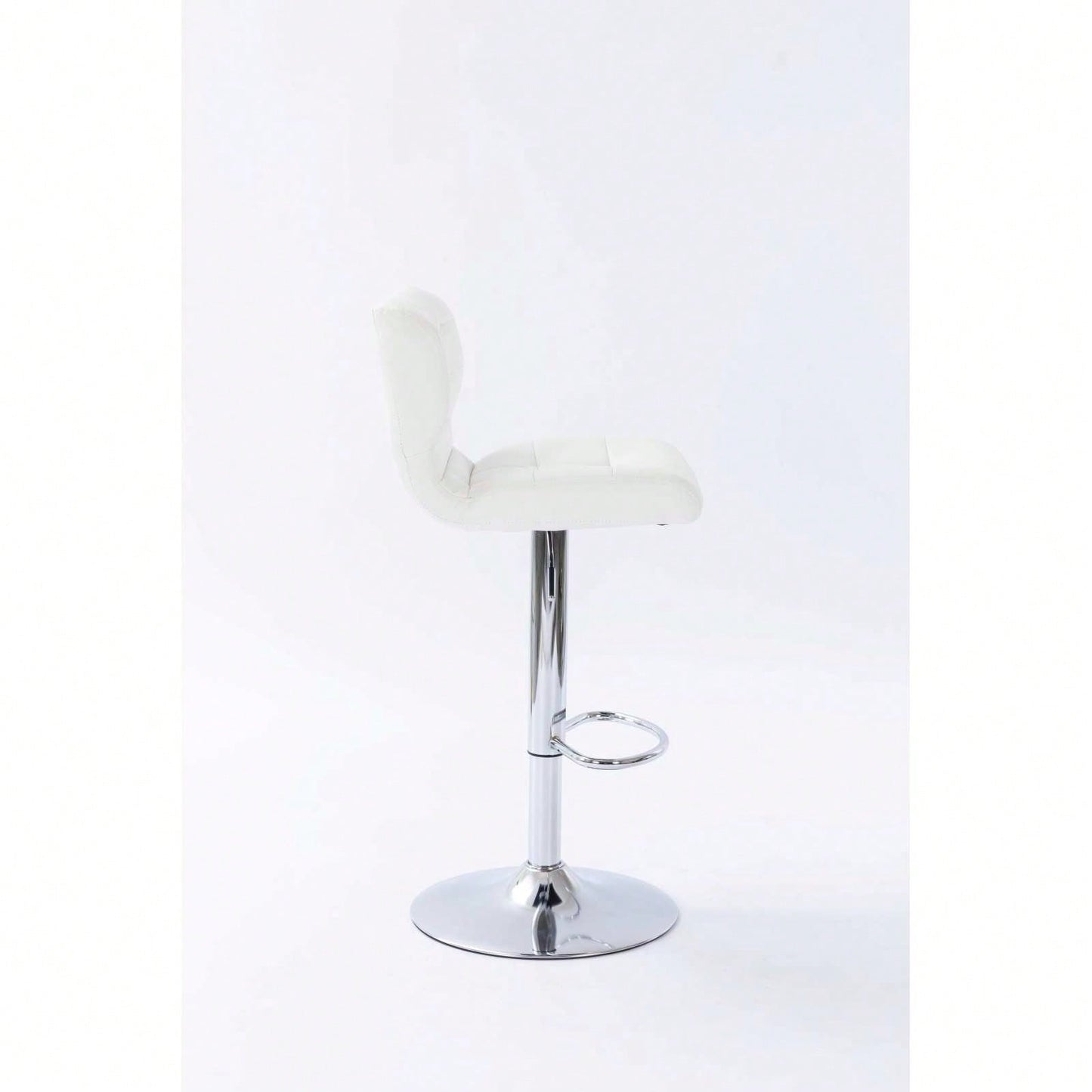 Set Of 2 Tufted Wingback Barstools - Adjustable Height Swivel Counter Stools For Kitchen Island, 360° Rotation, Faux Leather