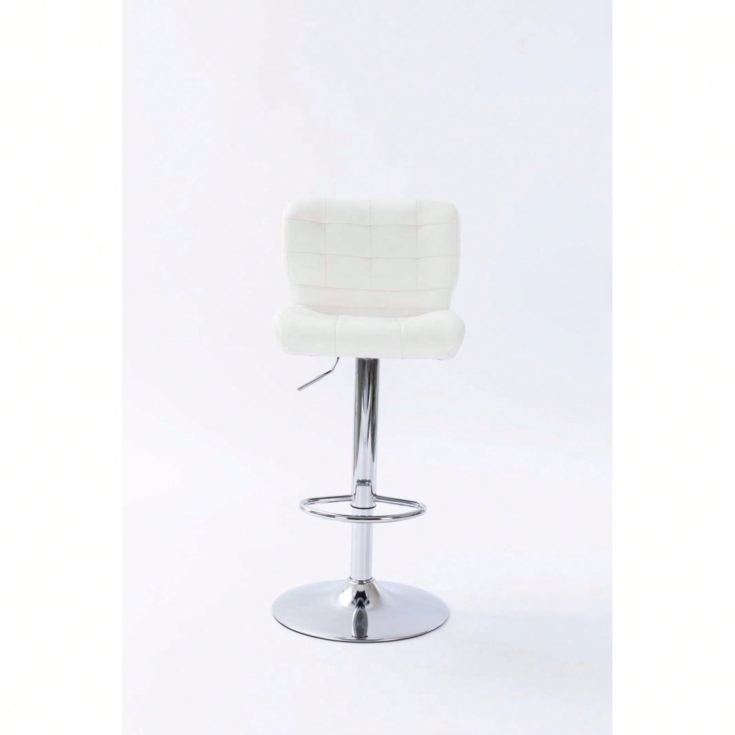 Set Of 2 Tufted Wingback Barstools - Adjustable Height Swivel Counter Stools For Kitchen Island, 360° Rotation, Faux Leather
