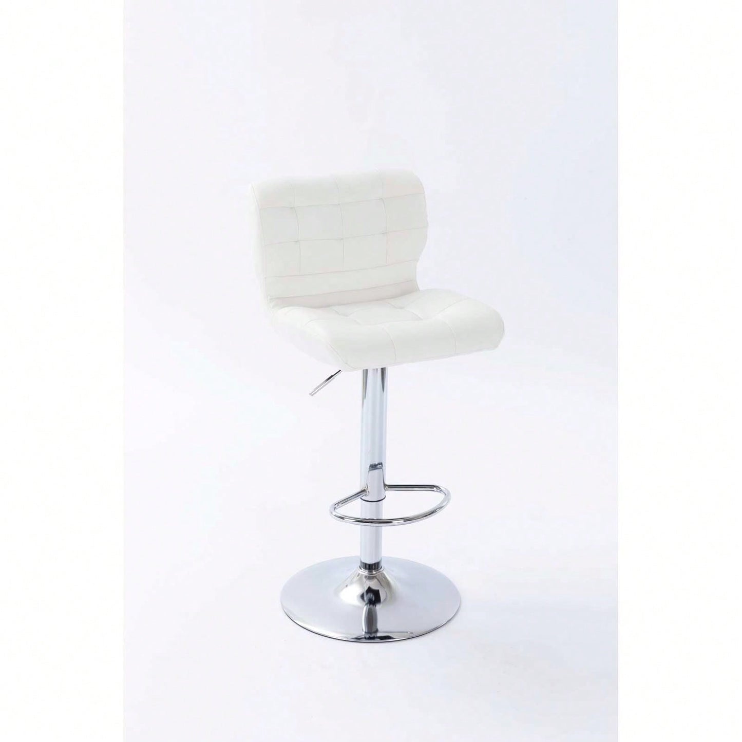 Set Of 2 Tufted Wingback Barstools - Adjustable Height Swivel Counter Stools For Kitchen Island, 360° Rotation, Faux Leather