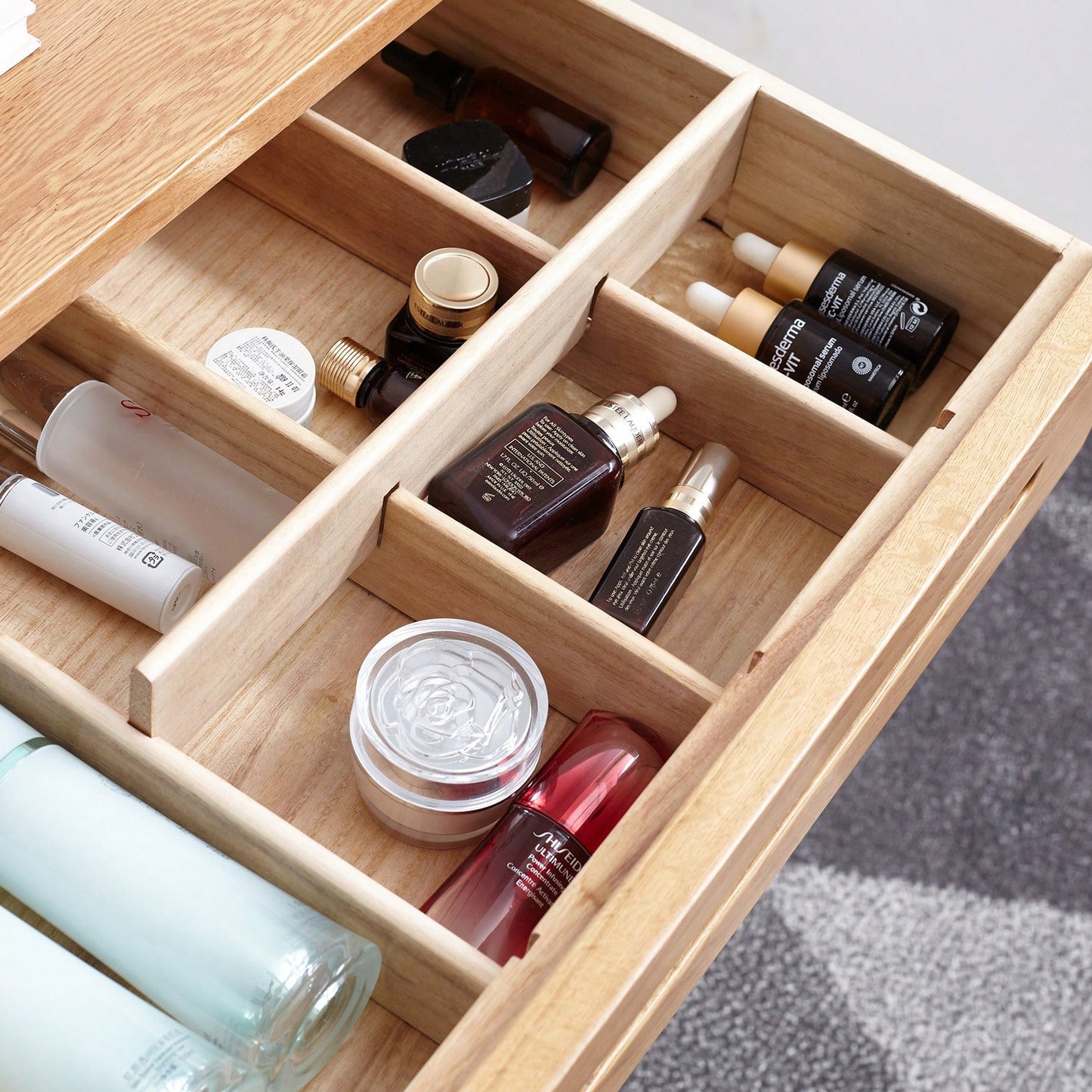Compact Solid Wood Dresser Table with Storage Drawer for Small Spaces - 60cm Natural Bistro Desk for Bedroom Living Room or Entryway