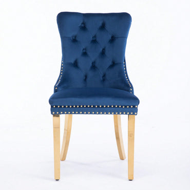 Set Of 2, Modern Tufted Solid Wood Contemporary Velvet Upholstered Dining Chair