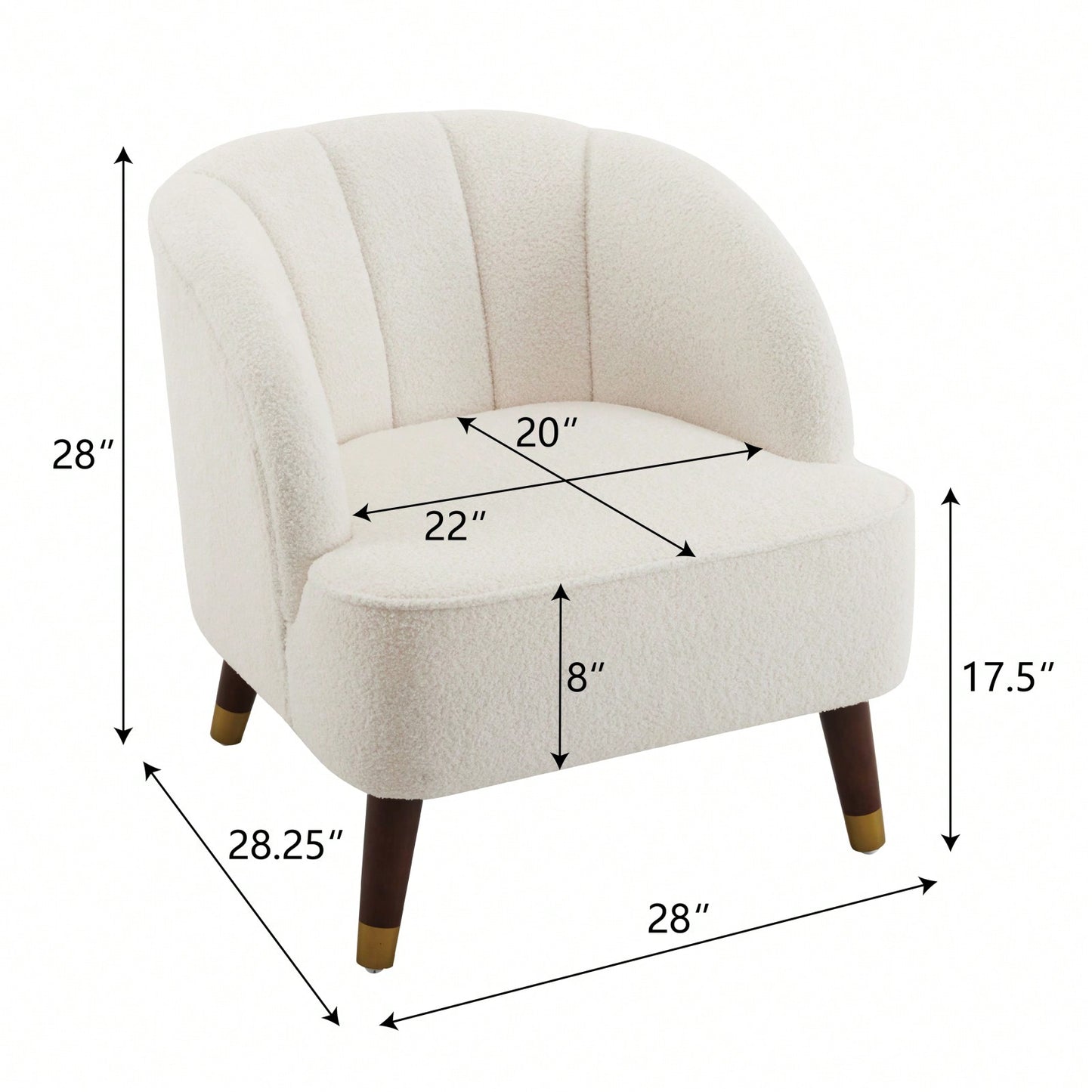 Modern Upholstered Accent Chair, Velvet Armchair With Sturdy Wooden Legs, Comfortable Tufted Barrel Chair For Living Room, Bedroom, Office