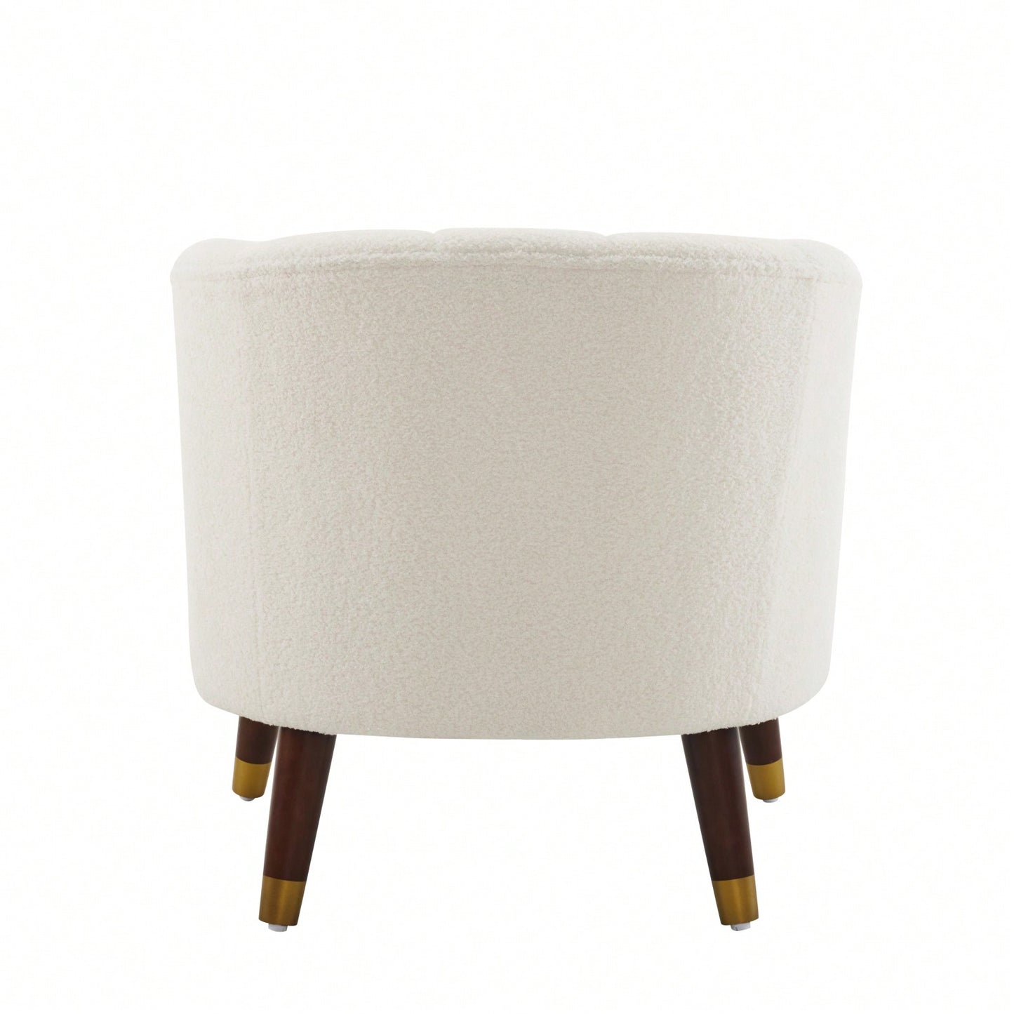 Modern Upholstered Accent Chair, Velvet Armchair With Sturdy Wooden Legs, Comfortable Tufted Barrel Chair For Living Room, Bedroom, Office