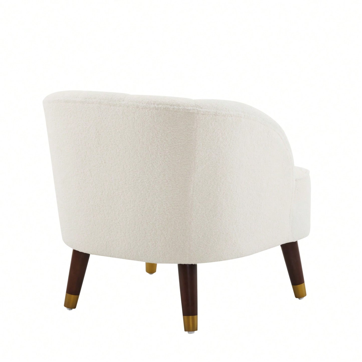 Modern Upholstered Accent Chair, Velvet Armchair With Sturdy Wooden Legs, Comfortable Tufted Barrel Chair For Living Room, Bedroom, Office