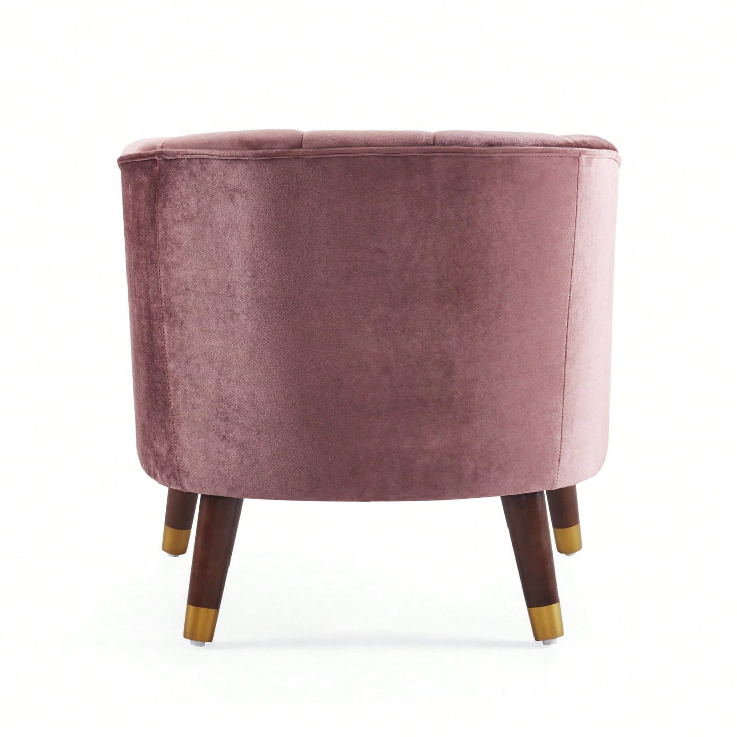Modern Upholstered Accent Chair, Velvet Armchair With Sturdy Wooden Legs, Comfortable Tufted Barrel Chair For Living Room, Bedroom, Office