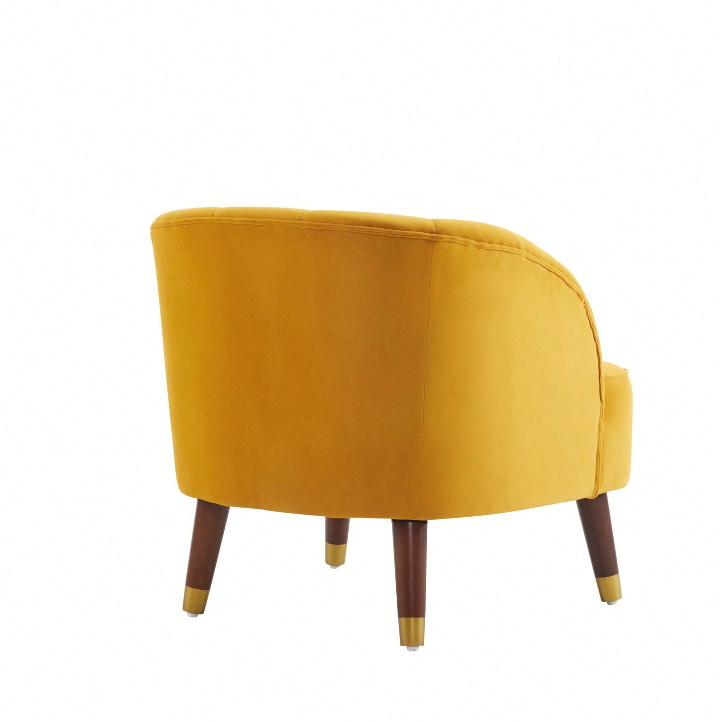 Modern Upholstered Accent Chair, Velvet Armchair With Sturdy Wooden Legs, Comfortable Tufted Barrel Chair For Living Room, Bedroom, Office
