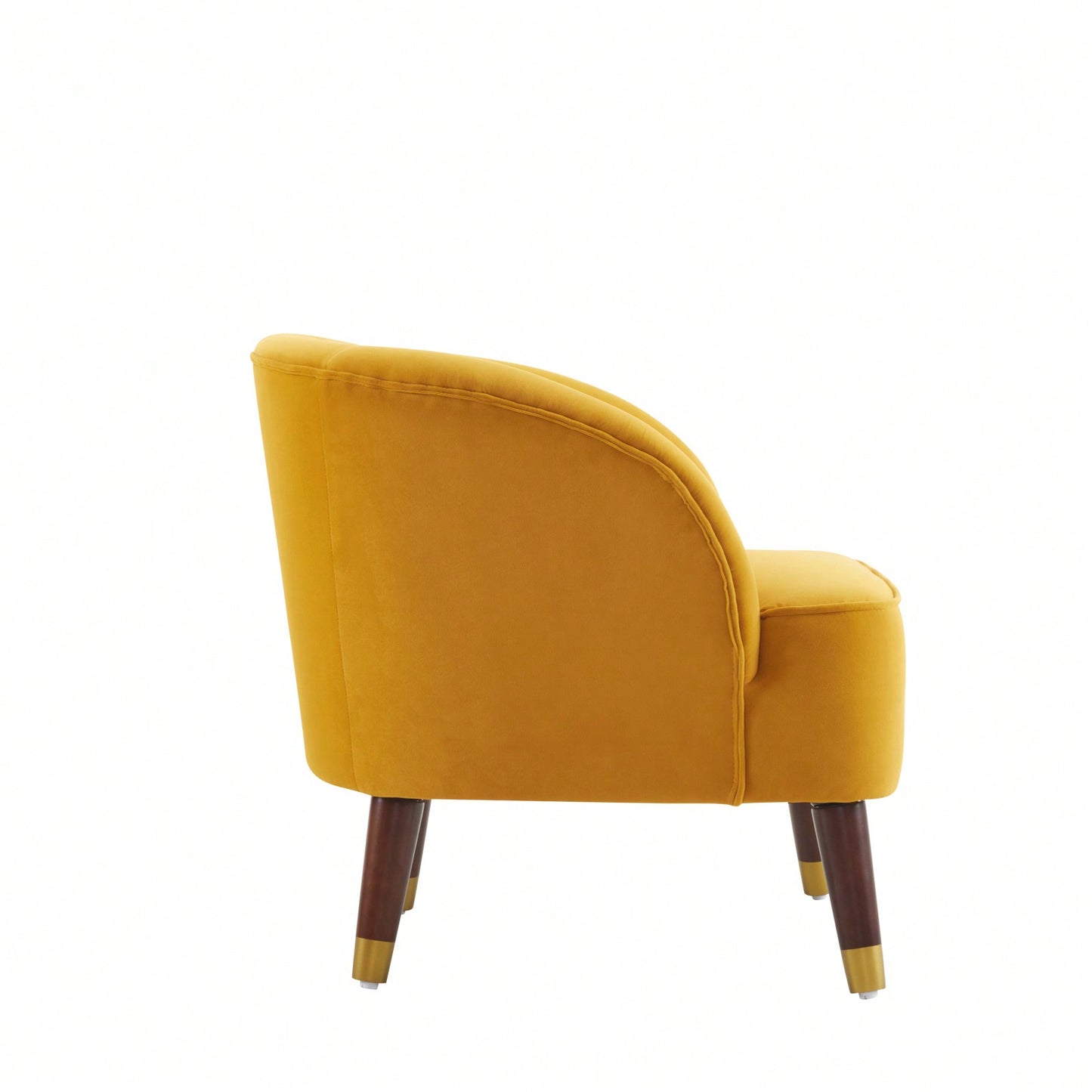 Modern Upholstered Accent Chair, Velvet Armchair With Sturdy Wooden Legs, Comfortable Tufted Barrel Chair For Living Room, Bedroom, Office