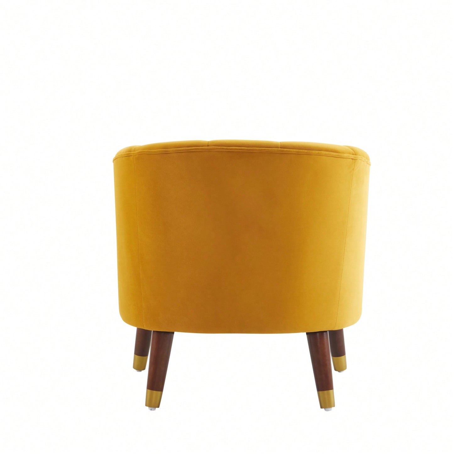 Modern Upholstered Accent Chair, Velvet Armchair With Sturdy Wooden Legs, Comfortable Tufted Barrel Chair For Living Room, Bedroom, Office