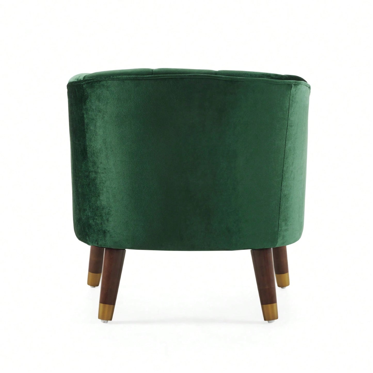 Modern Upholstered Accent Chair, Velvet Armchair With Sturdy Wooden Legs, Comfortable Tufted Barrel Chair For Living Room, Bedroom, Office