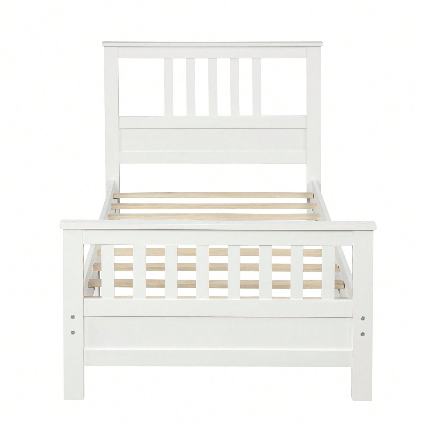 Twin Size Platform Bed Frame With Headboard And Footboard, Wood Slat Support, No Box Spring Needed, Easy Assembly