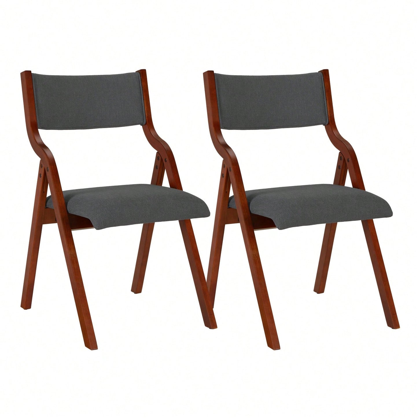 Set Of 2 Upholstered Folding Dining Chairs, Space Saving, Easy To Carry, Dining Room, No Assembly Required