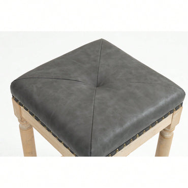 26-Inch Tufted Wooden Counter Stools Set Of 2