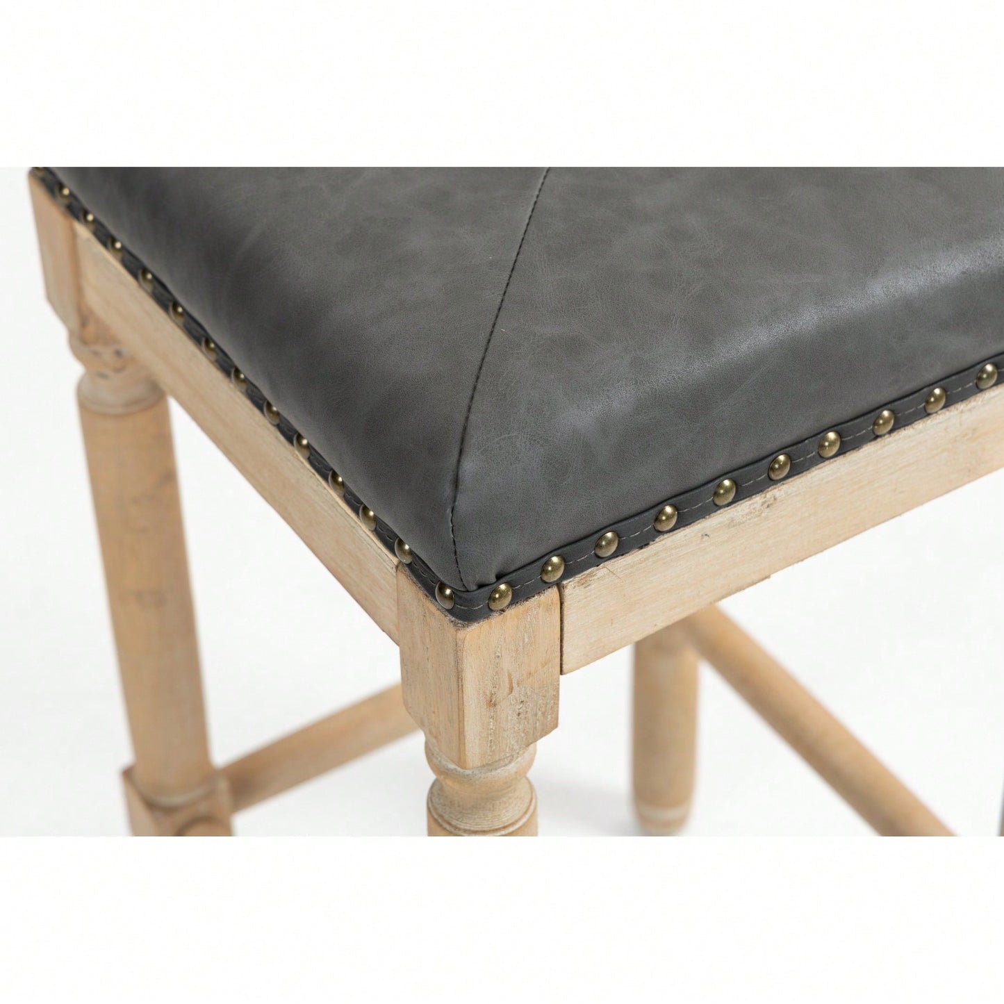 26-Inch Tufted Wooden Counter Stools Set Of 2