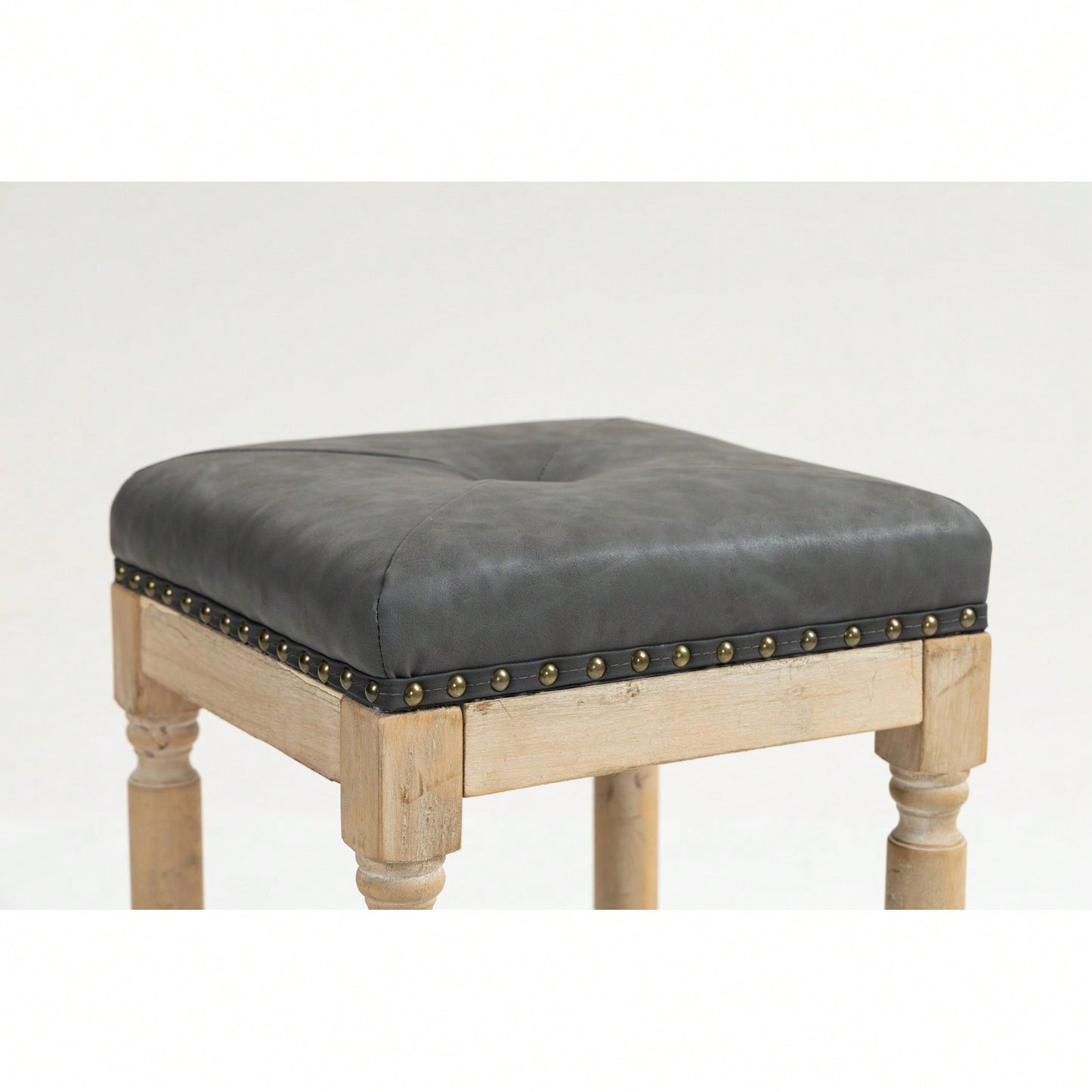 26-Inch Tufted Wooden Counter Stools Set Of 2