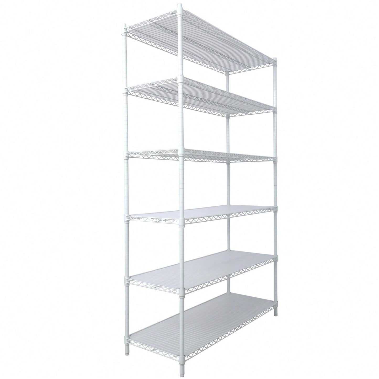 Heavy Duty 6-Tier 6000lbs Capacity NSF Metal Wire Shelving Unit with Wheels and Shelf Liners for Commercial Storage