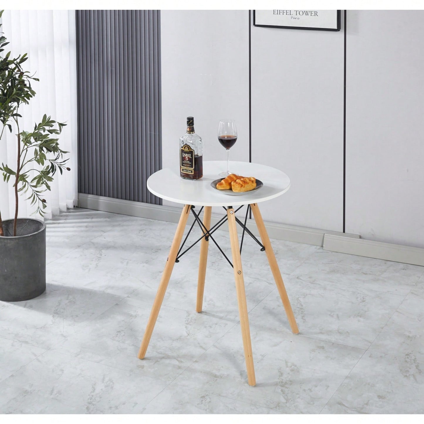 Modern And Stylish 3-Piece Dining Table Set With MDF Top And Metal Legs