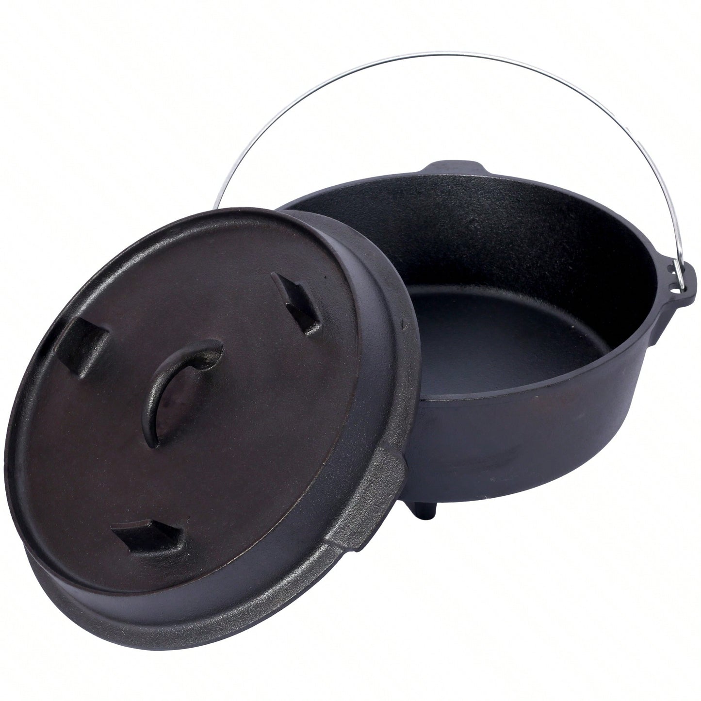 4.5 Quart Pre-Seasoned Cast Iron Dutch Oven with Skillet Lid for Outdoor Cooking and BBQ