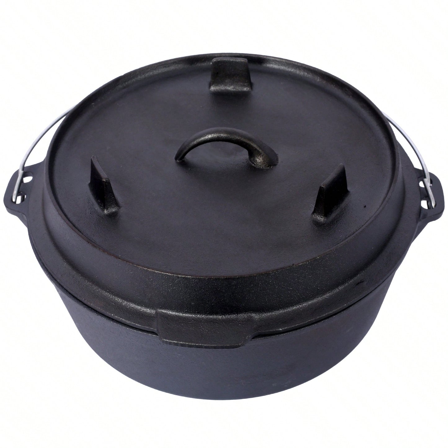 4.5 Quart Pre-Seasoned Cast Iron Dutch Oven with Skillet Lid for Outdoor Cooking and BBQ