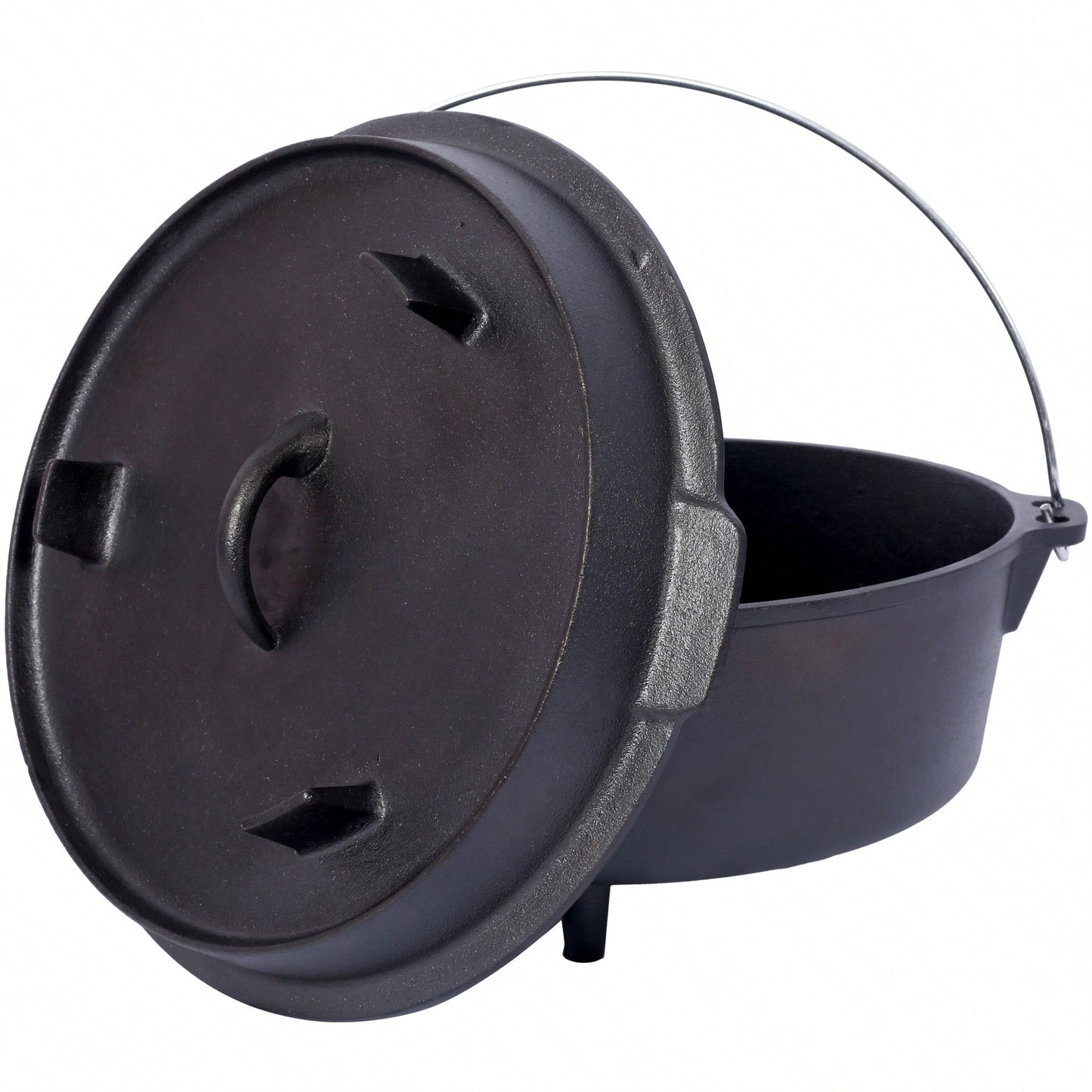 4.5 Quart Pre-Seasoned Cast Iron Dutch Oven with Skillet Lid for Outdoor Cooking and BBQ