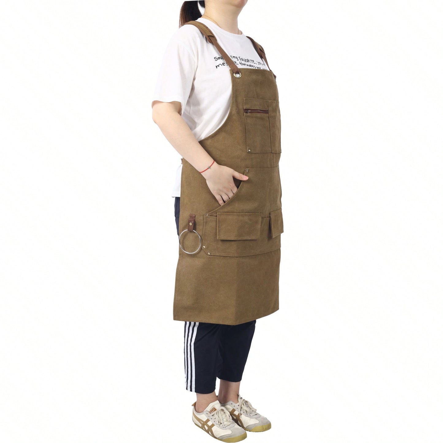 Heavy Duty 16 Oz Canvas Tool Apron for Carpenters Adjustable Unisex Durable Double Stitched Workwear