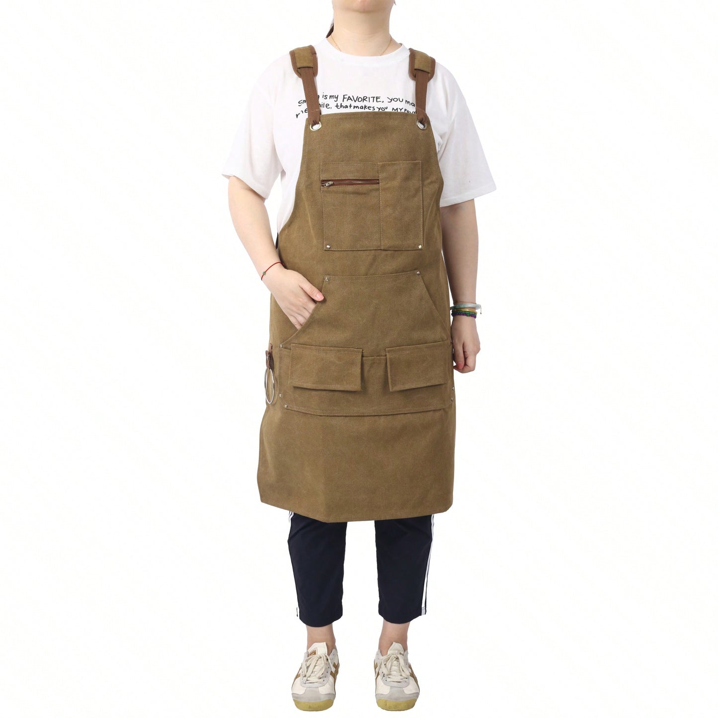 Heavy Duty 16 Oz Canvas Tool Apron for Carpenters Adjustable Unisex Durable Double Stitched Workwear
