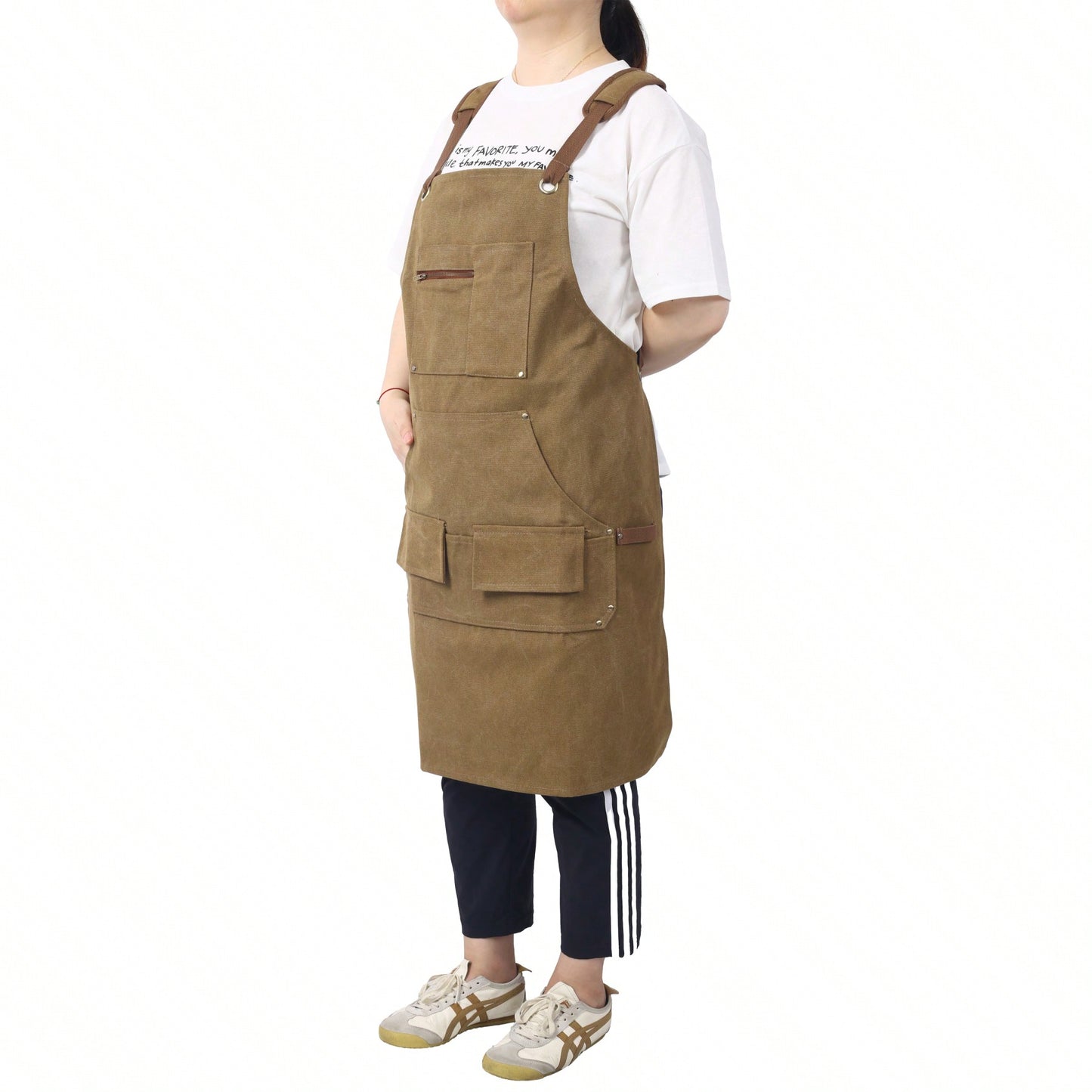 Heavy Duty 16 Oz Canvas Tool Apron for Carpenters Adjustable Unisex Durable Double Stitched Workwear