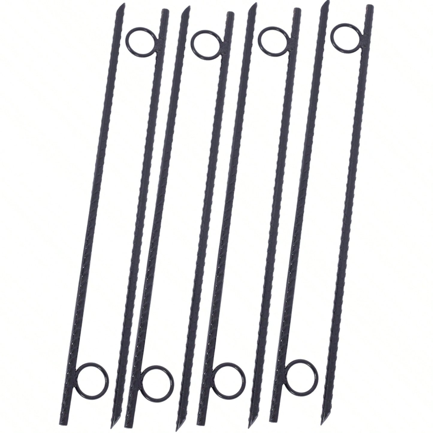 8pcs Grip Rebar 3/8x 18 Inch Steel Durable Heavy Duty Tent Canopy Ground Stakes With Angled Ends And 1 Inch Loops For Campsites And Canopies