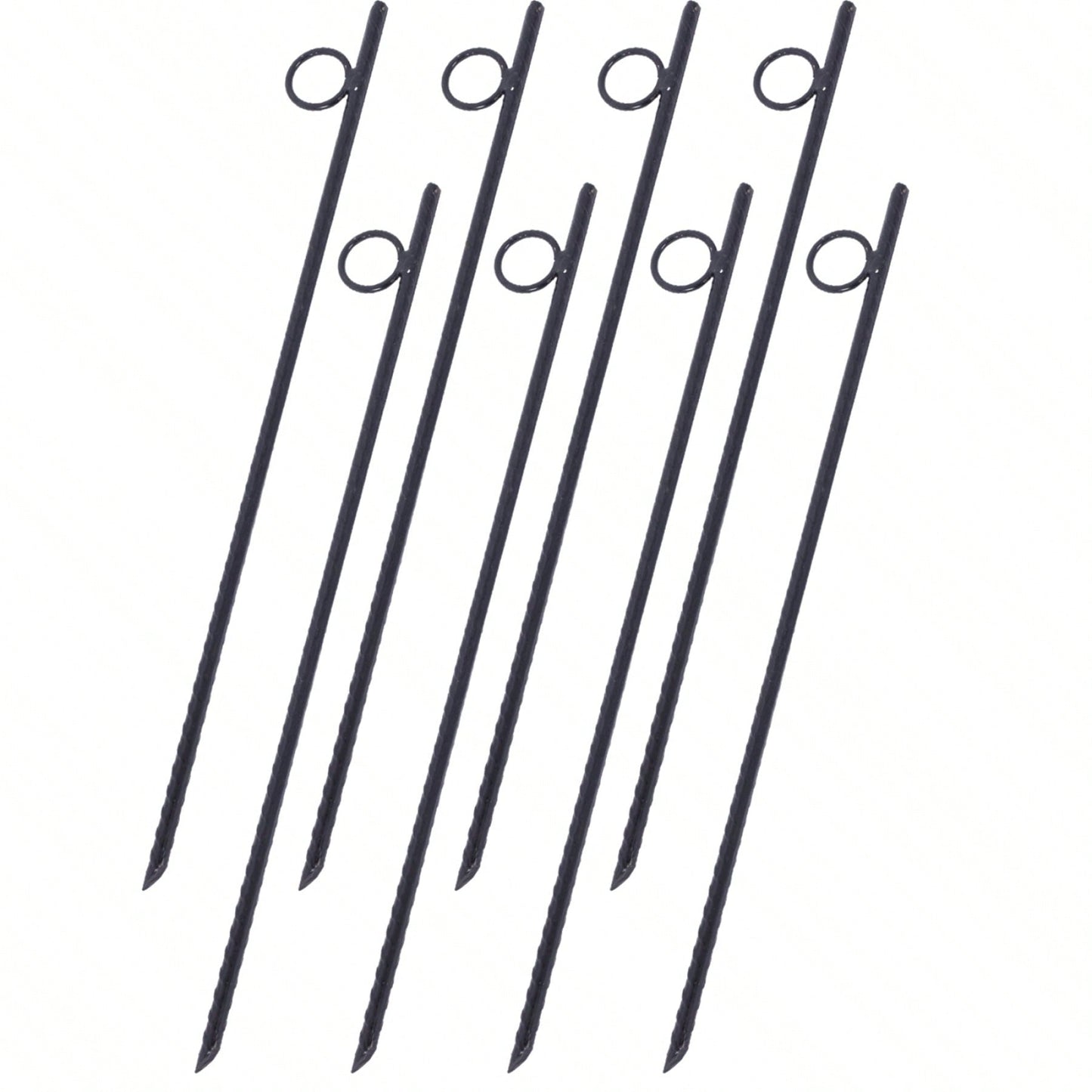 8pcs Grip Rebar 3/8x 18 Inch Steel Durable Heavy Duty Tent Canopy Ground Stakes With Angled Ends And 1 Inch Loops For Campsites And Canopies