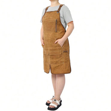 Heavy Duty Waxed Canvas Carpenter Apron, Waterproof, Adjustable, 18 Oz
