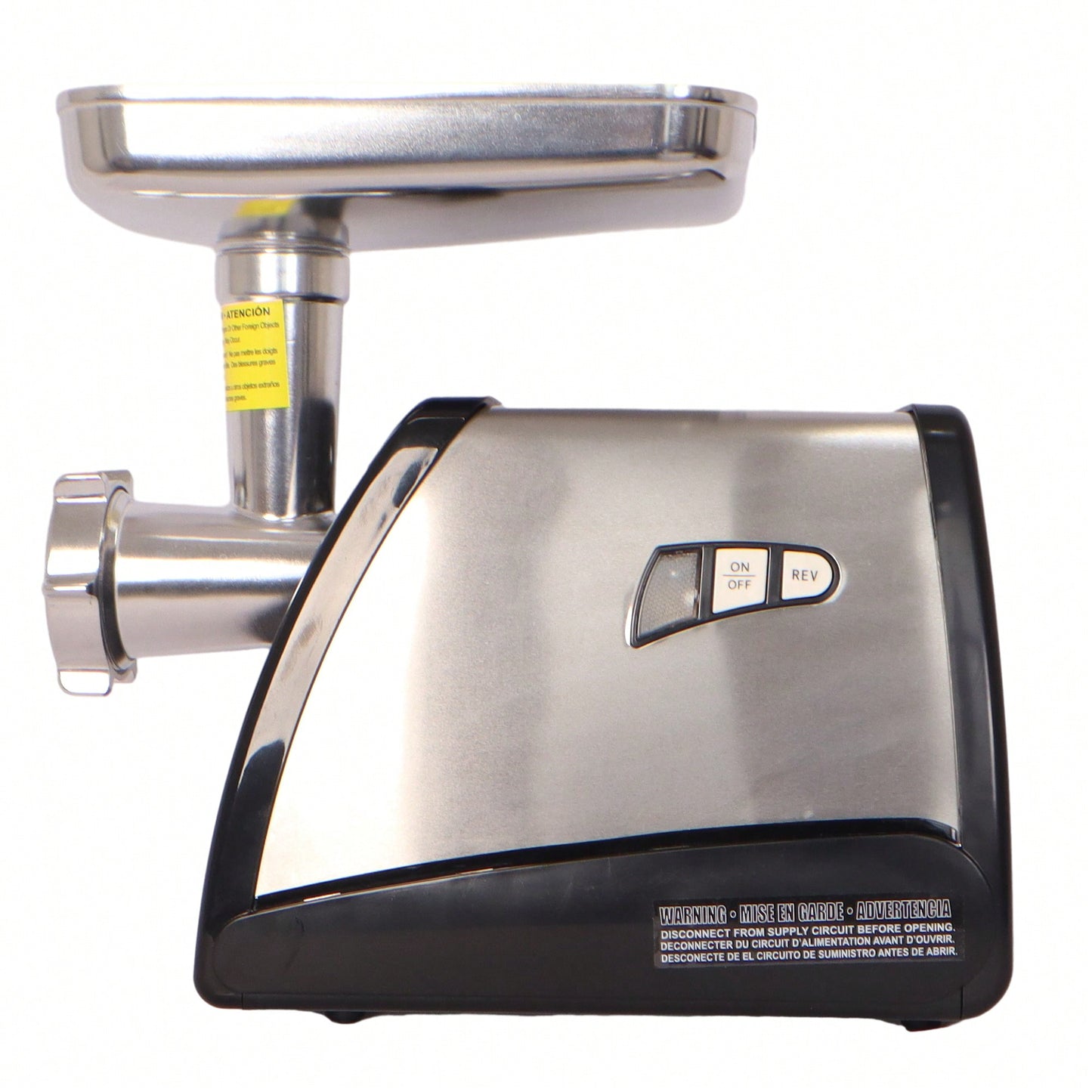 570W Stainless Steel Electric Meat Grinder and Sausage Stuffer with 3 Plates and Funnel
