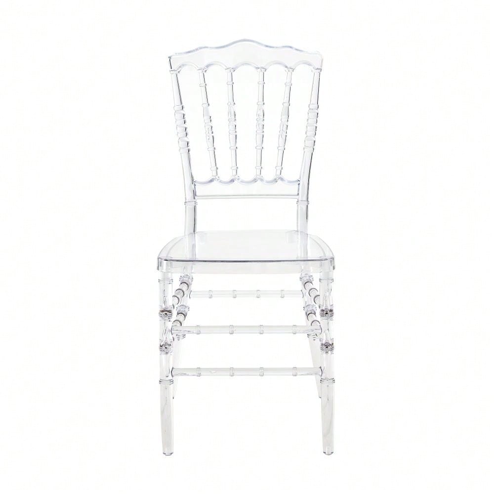 Modern Transparent Acrylic Dining Chair - Elegant Stackable Side Chair For Wedding Reception, Banquet, Party, Event, Hotel (Set Of 4)