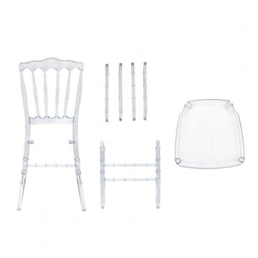 Modern Transparent Acrylic Dining Chair - Elegant Stackable Side Chair For Wedding Reception, Banquet, Party, Event, Hotel (Set Of 4)