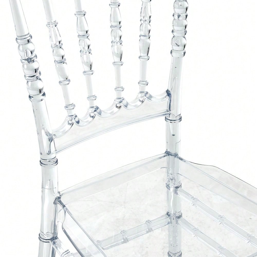 Modern Transparent Acrylic Dining Chair - Elegant Stackable Side Chair For Wedding Reception, Banquet, Party, Event, Hotel (Set Of 4)