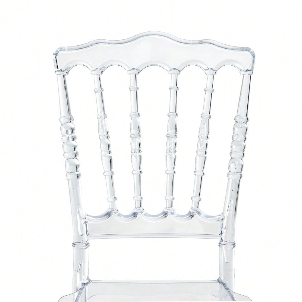 Modern Transparent Acrylic Dining Chair - Elegant Stackable Side Chair For Wedding Reception, Banquet, Party, Event, Hotel (Set Of 4)