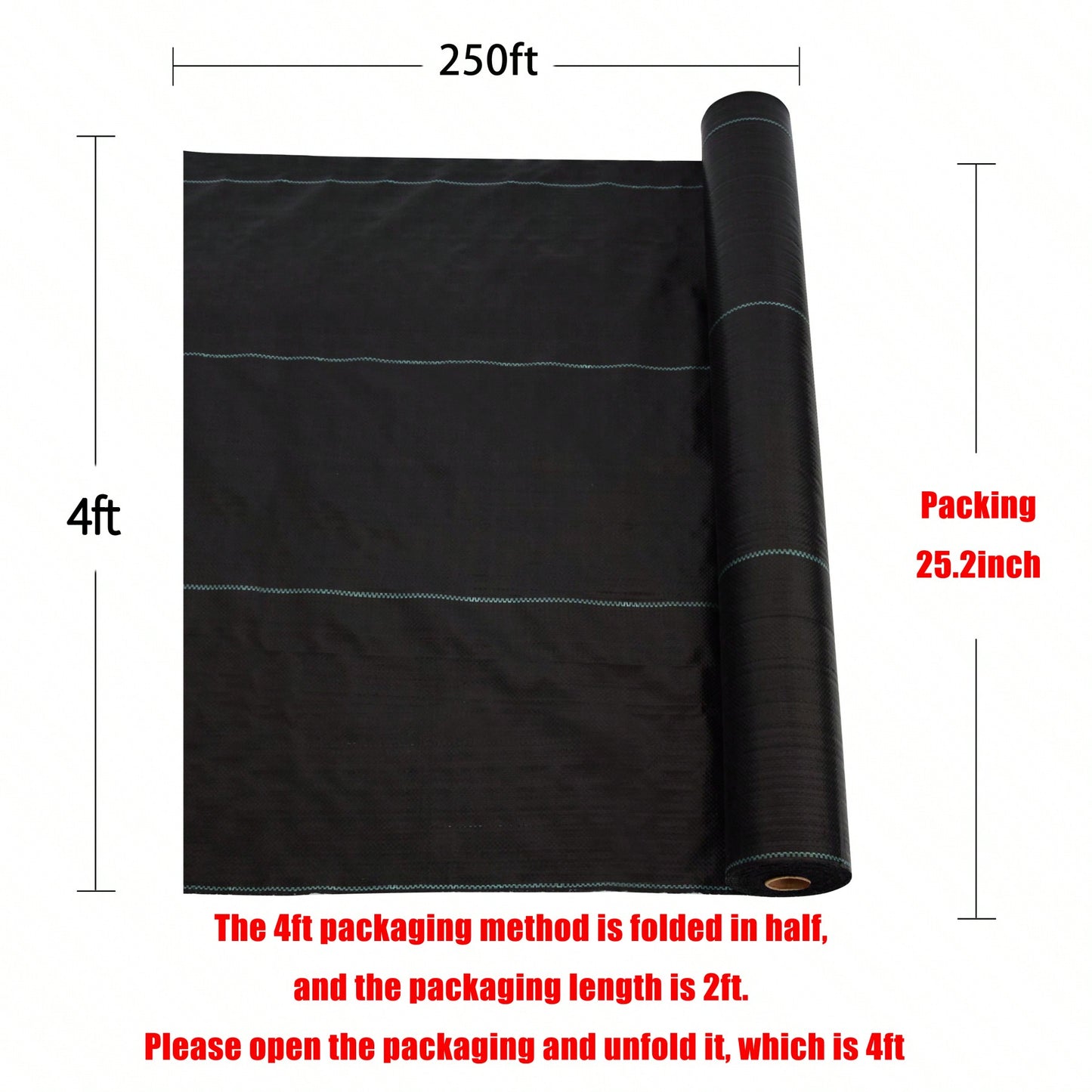 3.5oz Heavy-Duty Barrier Fabric - 4ft X 250ft For Effective Garden And Orchard Control