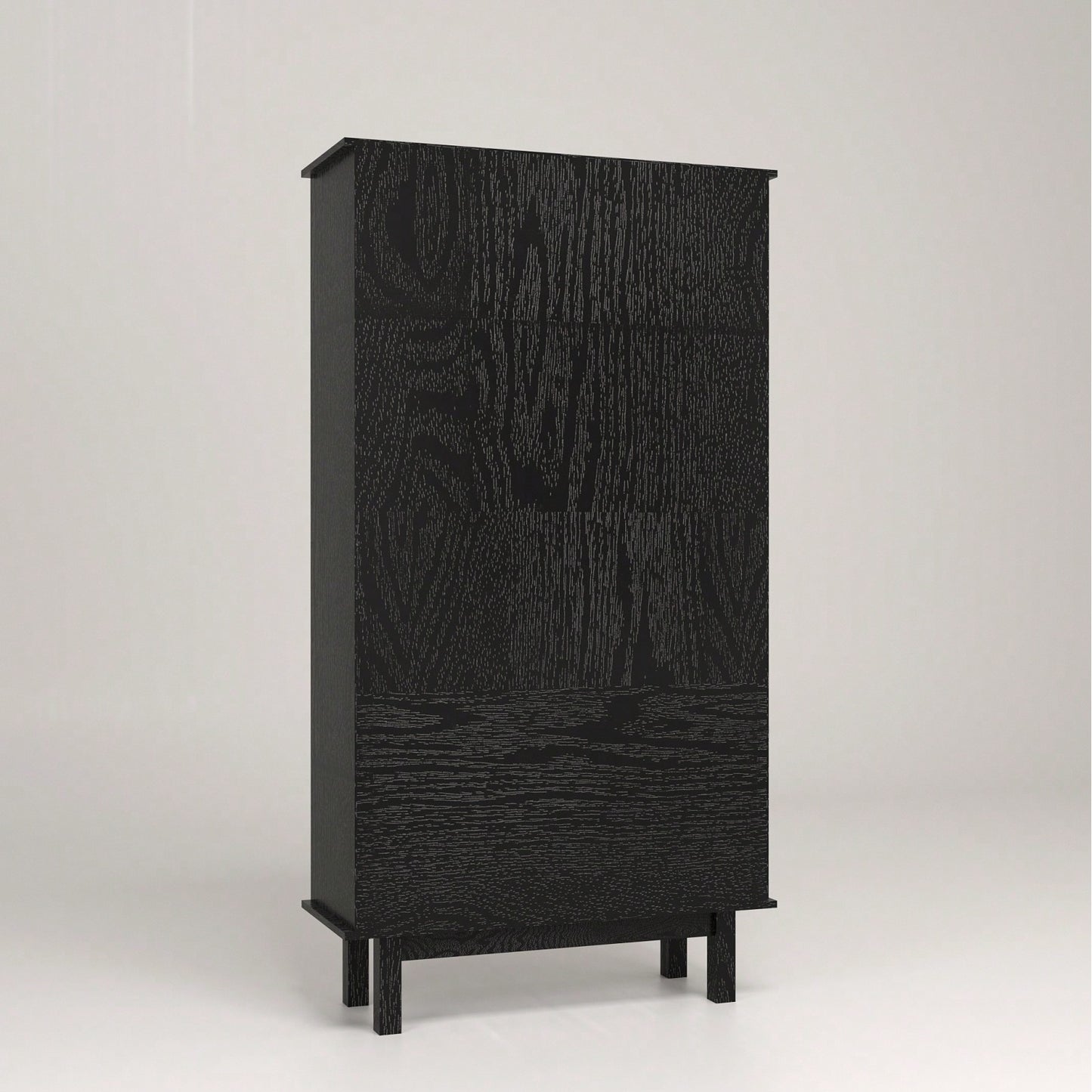 3-Tier Bookcase With Cabinet, Bookshelf With Doors