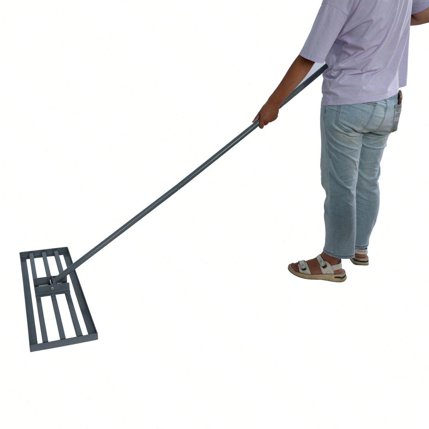 79.5'' Long Handle Heavy Duty Lawn Leveling Rake For Garden Backyard Farmland Golf Course Compost Sand Leveling