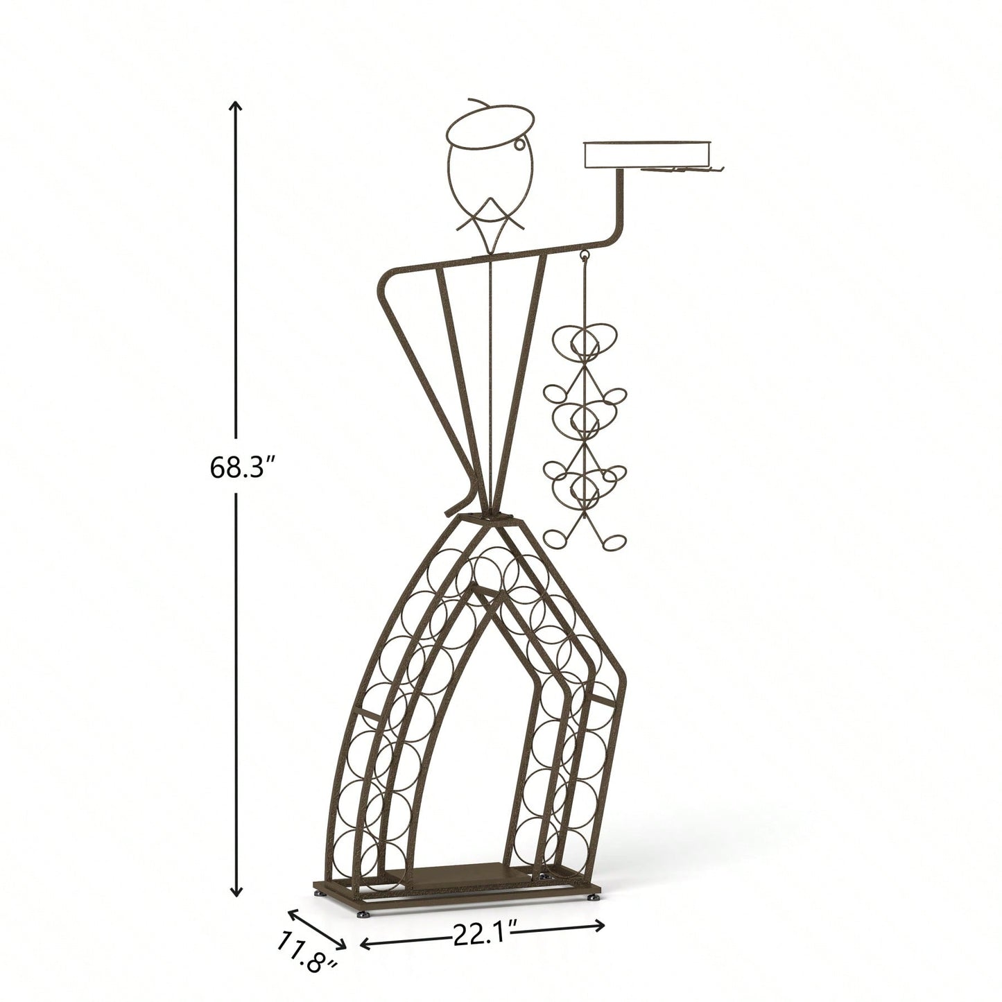 Elegant Rustic Wine Rack with Ample Storage for Home Bar Kitchen or Dining Room