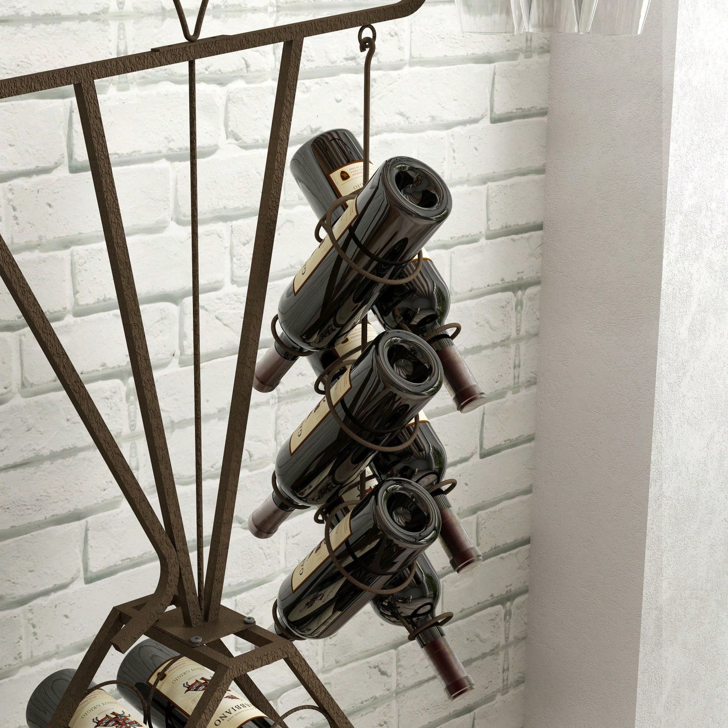 Elegant Rustic Wine Rack with Ample Storage for Home Bar Kitchen or Dining Room