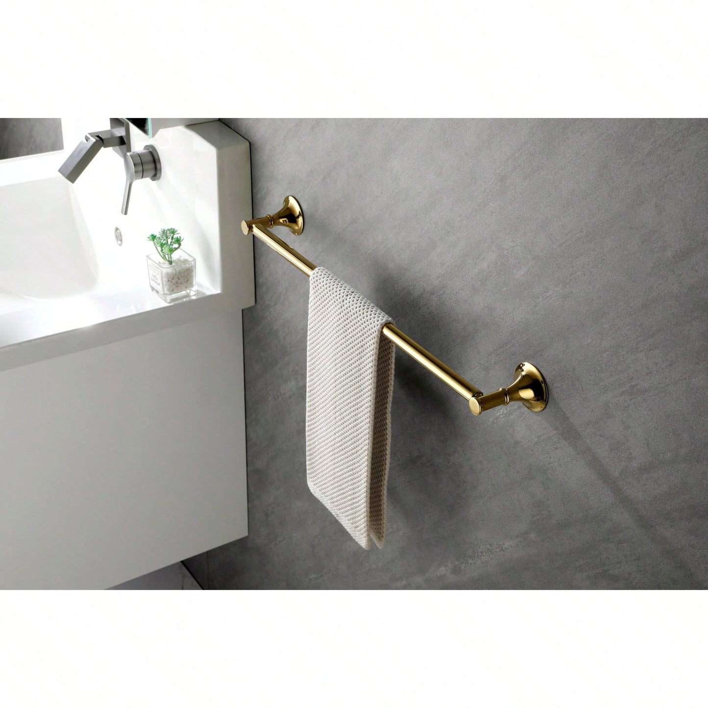 6-Piece Wall Mounted Bathroom Hardware Set with Corrosion-Resistant Finish for Towel Bars and Organization