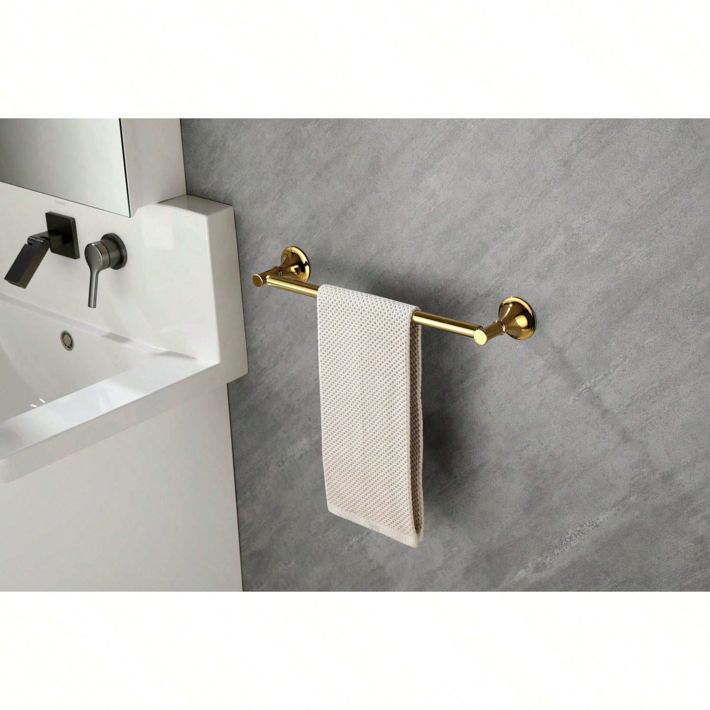 6-Piece Wall Mounted Bathroom Hardware Set with Corrosion-Resistant Finish for Towel Bars and Organization