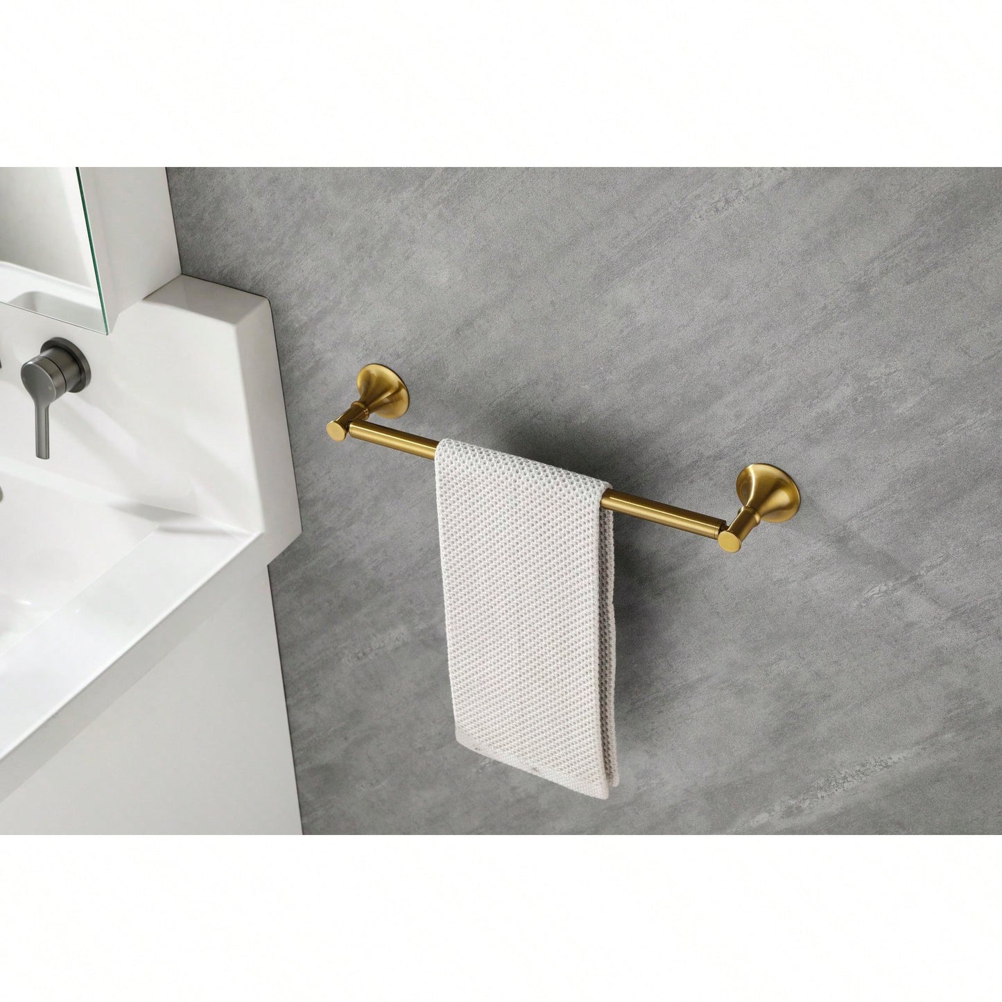 6-Piece Wall Mounted Bathroom Hardware Set with Corrosion-Resistant Finish for Towel Bars and Organization