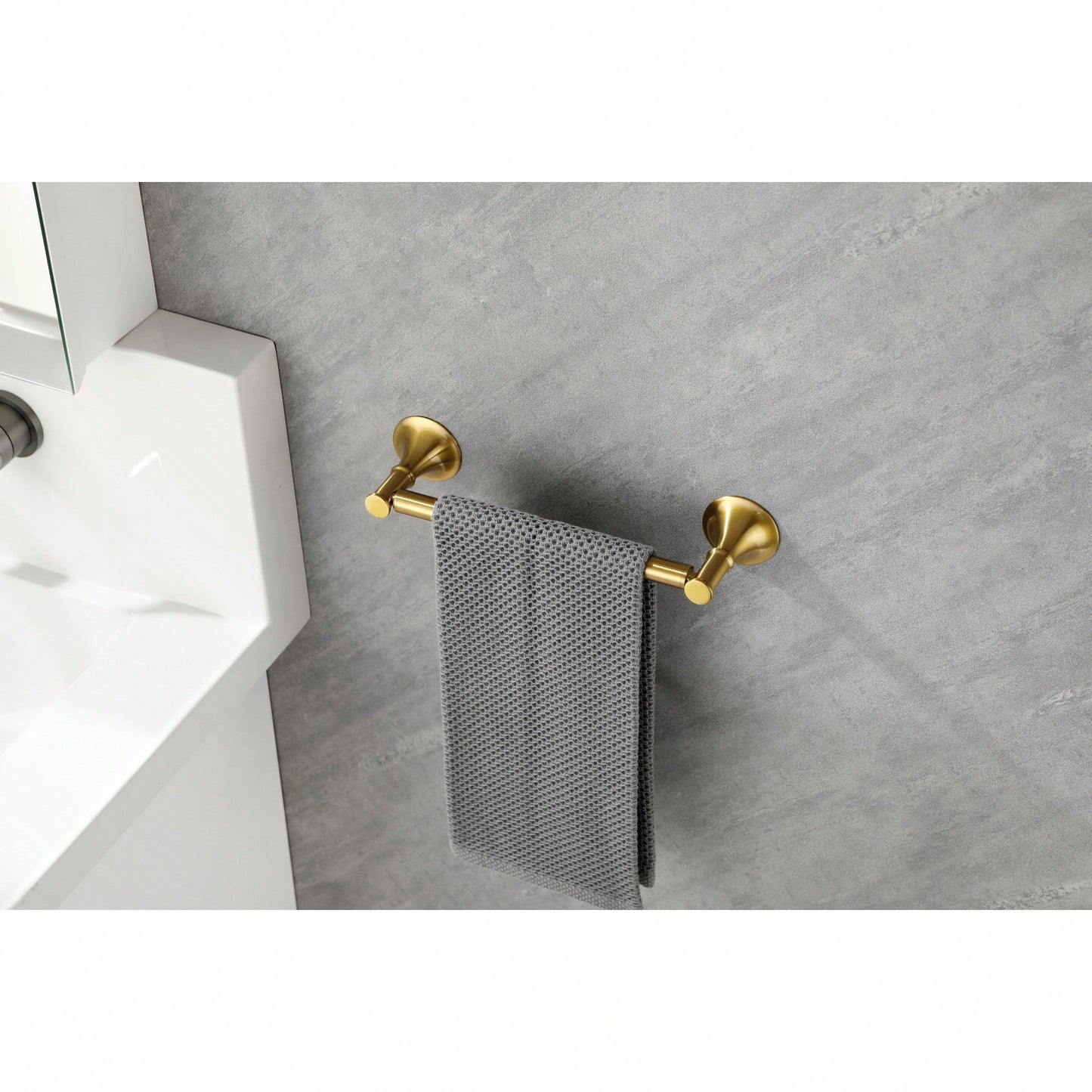 6-Piece Wall Mounted Bathroom Hardware Set with Corrosion-Resistant Finish for Towel Bars and Organization
