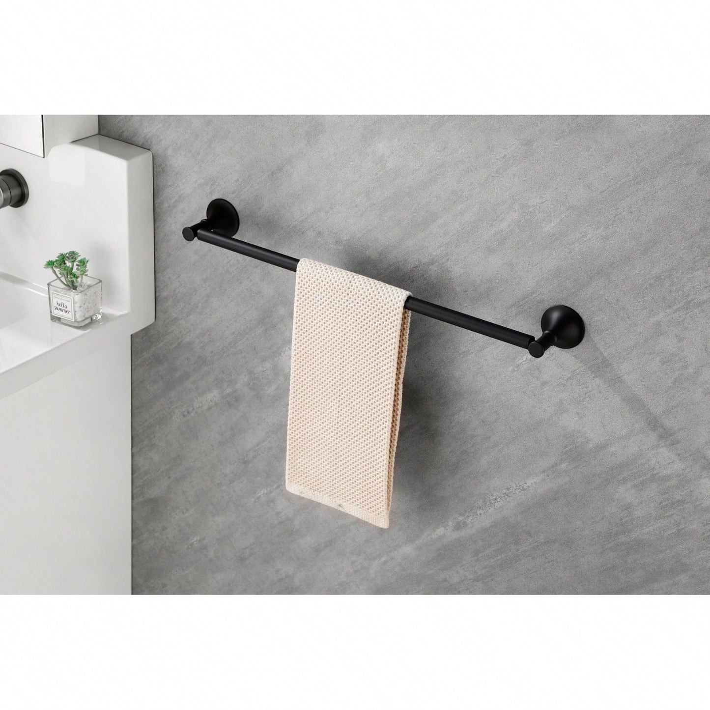 6-Piece Wall Mounted Bathroom Hardware Set with Corrosion-Resistant Finish for Towel Bars and Organization