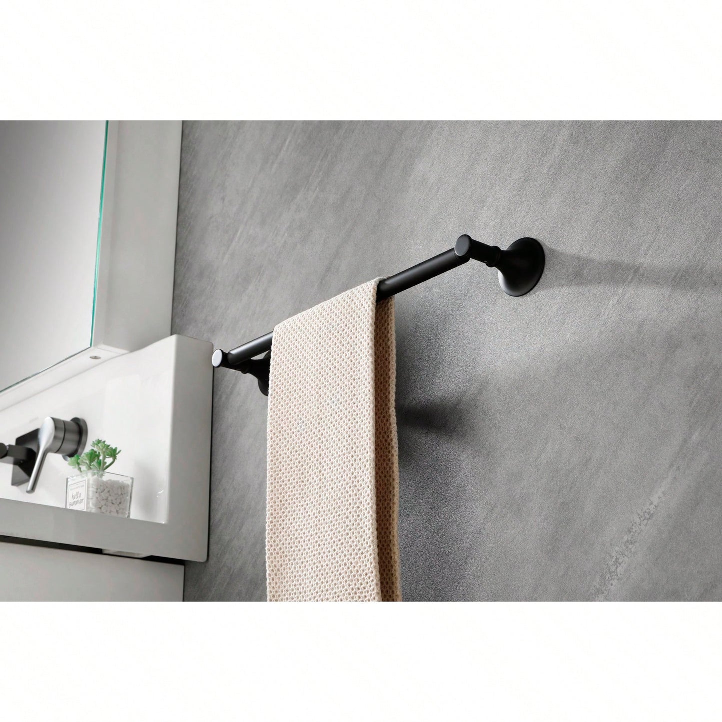6-Piece Wall Mounted Bathroom Hardware Set with Corrosion-Resistant Finish for Towel Bars and Organization