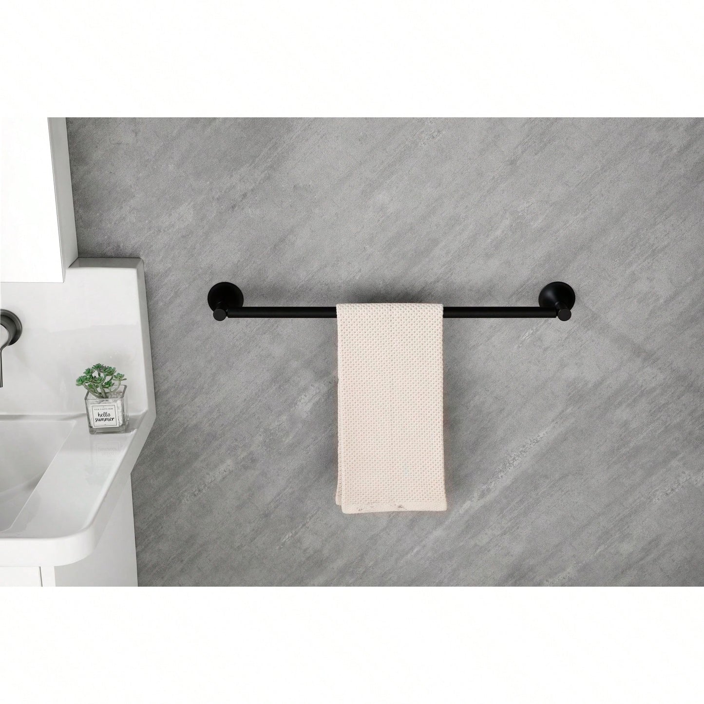 6-Piece Wall Mounted Bathroom Hardware Set with Corrosion-Resistant Finish for Towel Bars and Organization