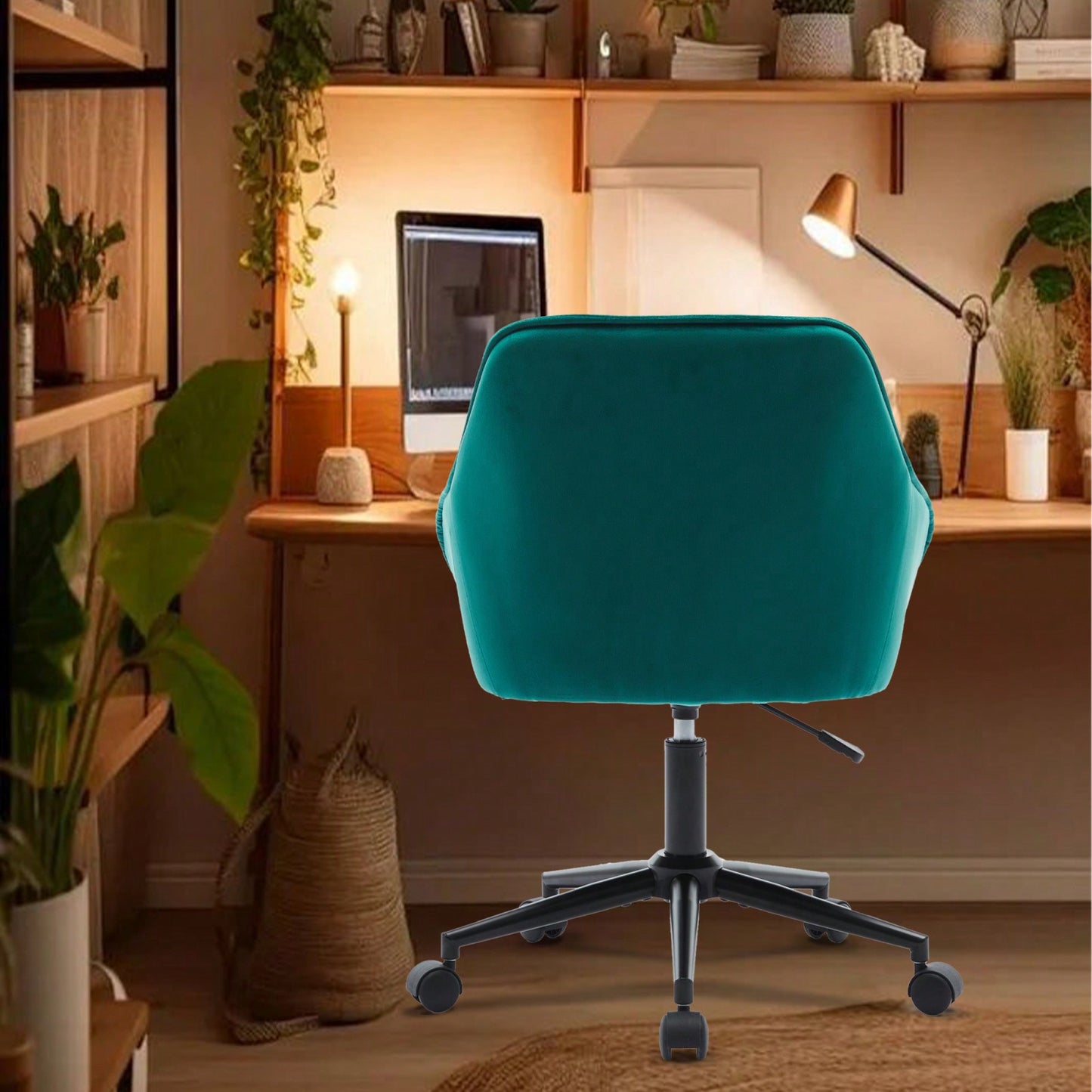 Elegant Velvet Office Chair With Wheels