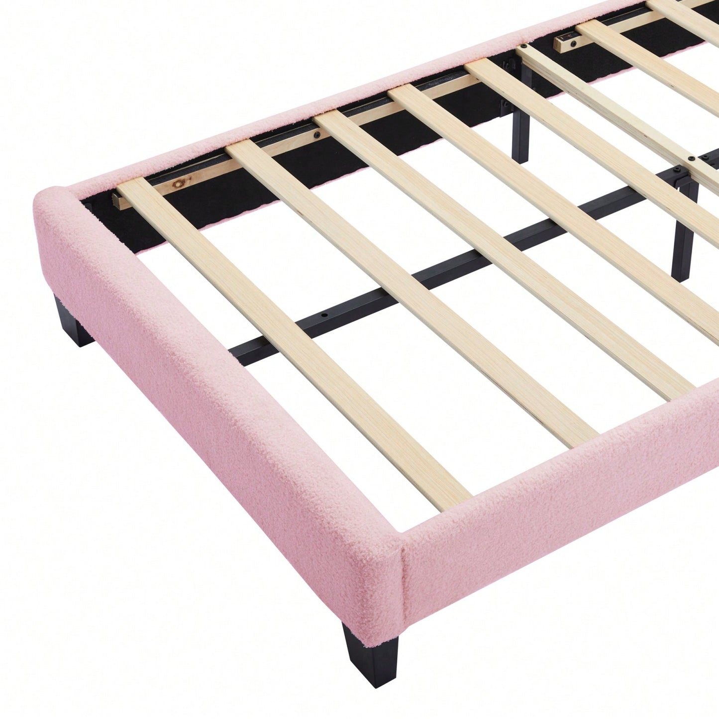 Twin Size Upholstered Flower-Shape Bed Elegant Flower Headboard With LED Light Strip