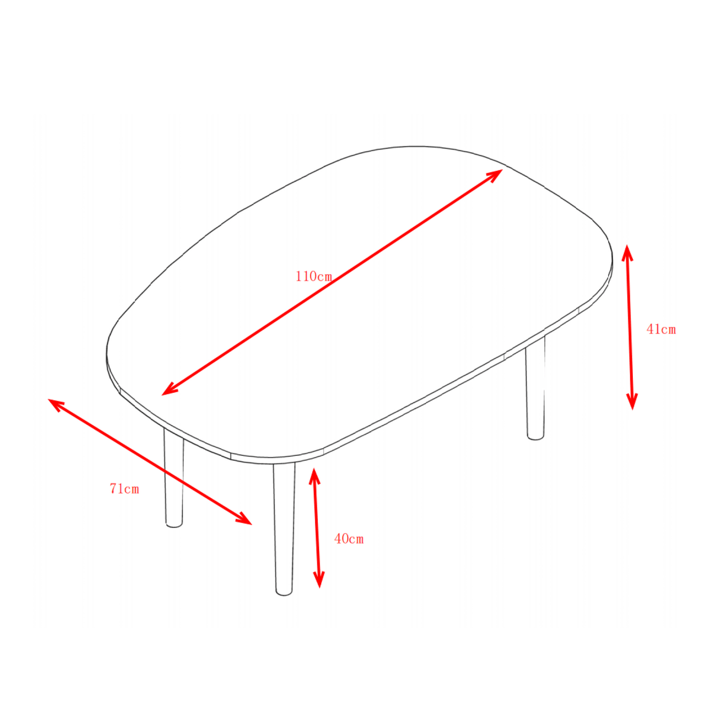 Arc-Shaped Coffee Table